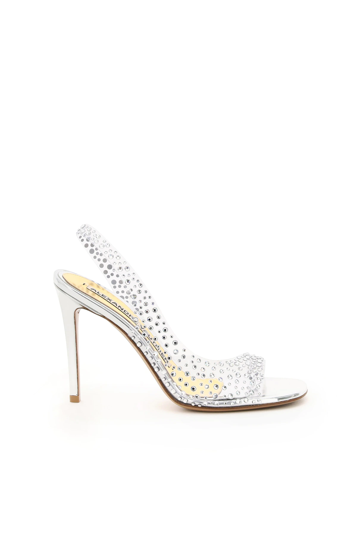 ALEXANDRE VAUTHIER CLARA TPU SANDALS WITH RHINESTONES 40 Silver