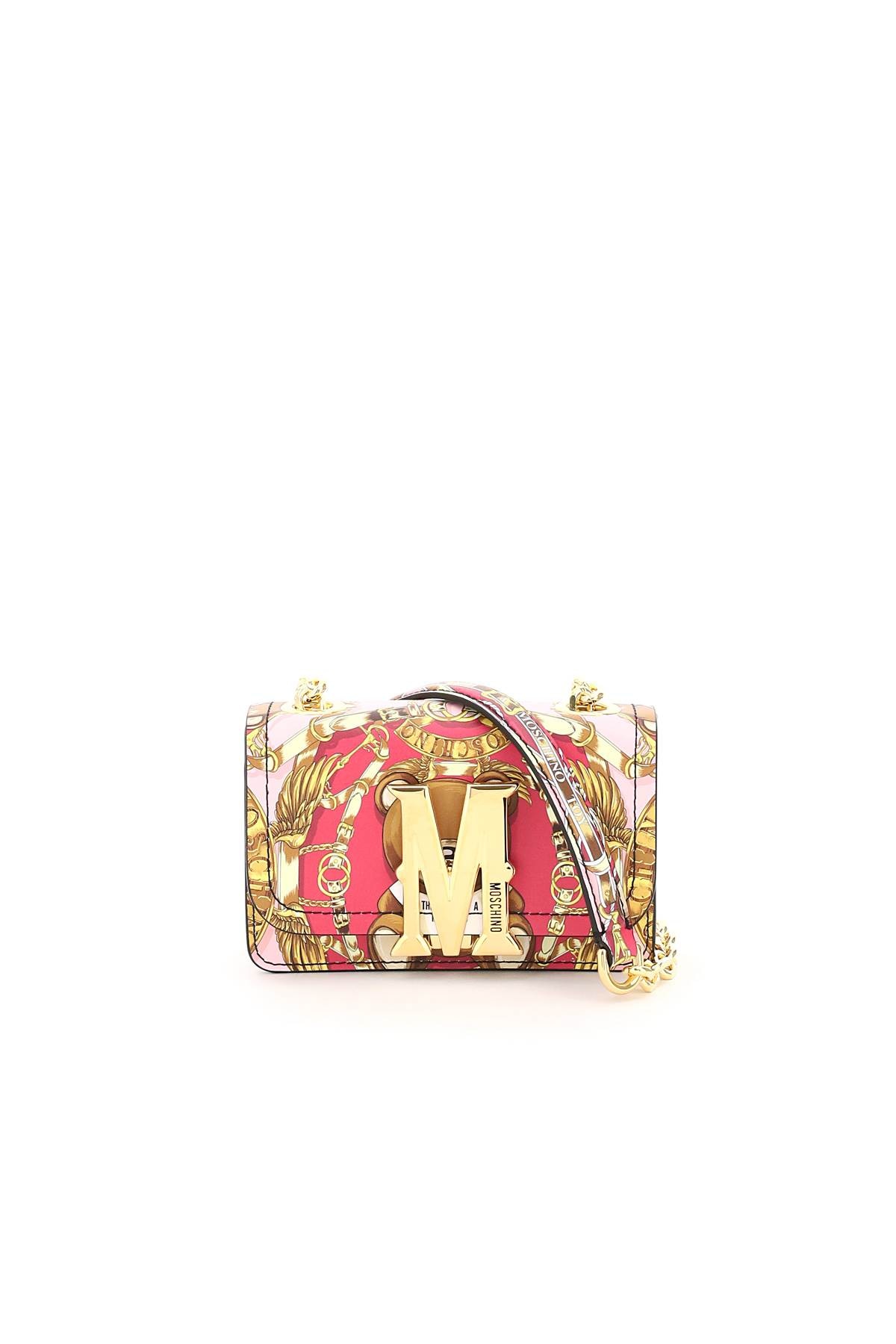 MOSCHINO TEDDY SCARF PRINTED MINI BAG OS Pink Leather